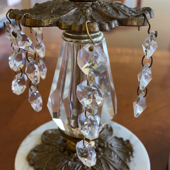 Marble and Crystal Candy Dish and Candle Holders - Picture 2 of 6